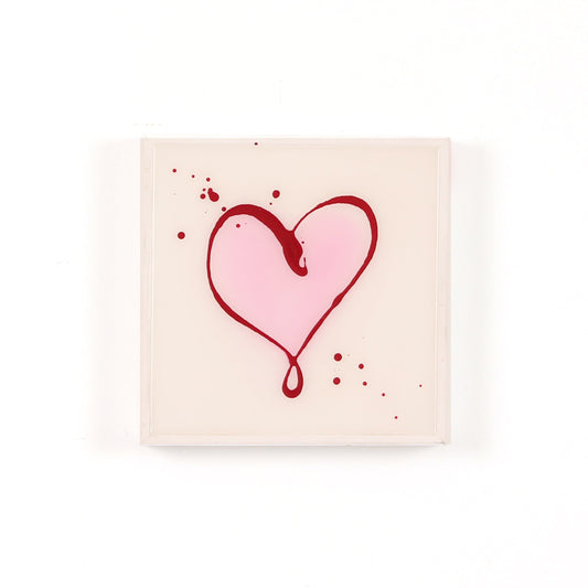 Pink Heart Splash - 10 x 10
