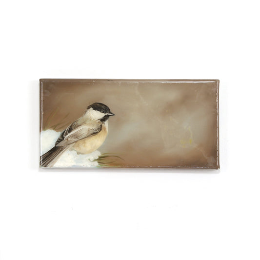 Chickadee on Brown - 6 x 12